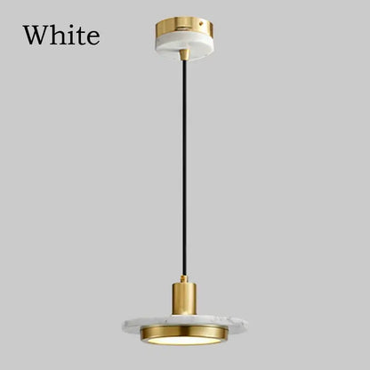 White marble and gold-toned decorbites led marble pendant light with sleek modern design for dining table and bedroom