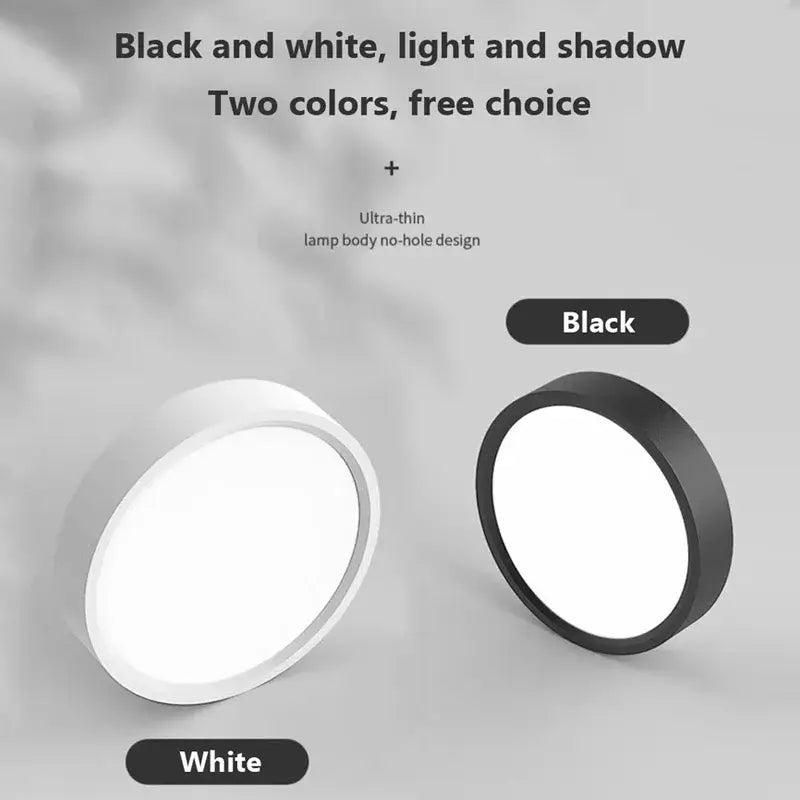 Decorbites™ led minimalist ceiling light ultra-thin round design in white or black for modern home lighting