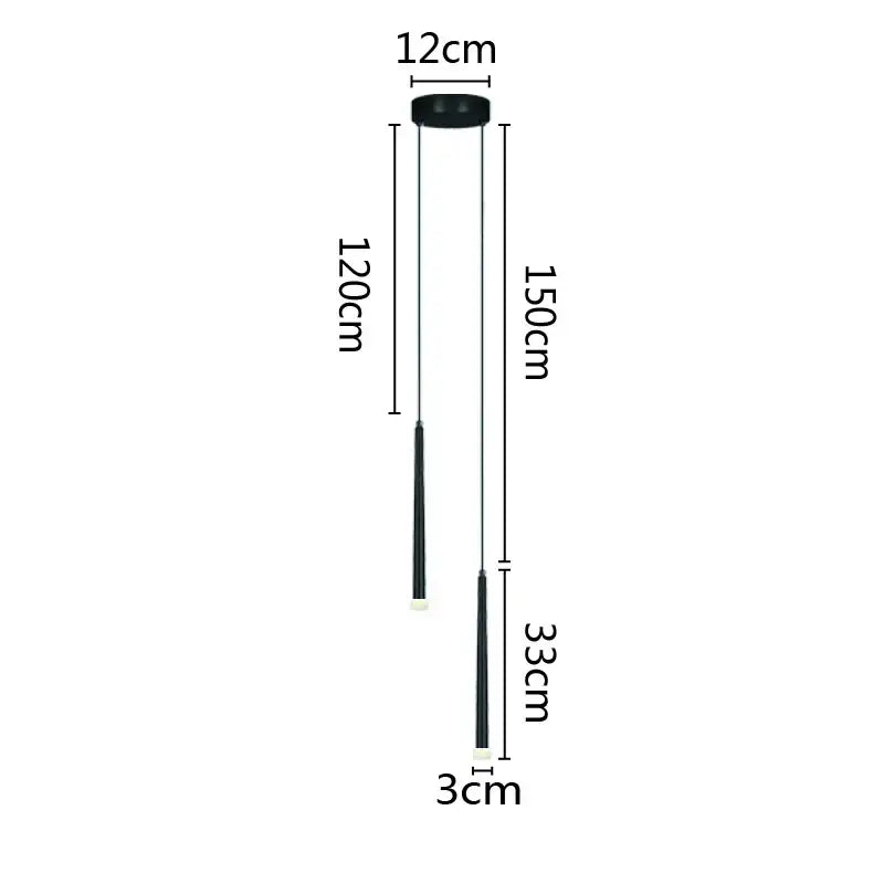 Black decorbites led minimalist pendant lamp with sleek cylindrical shades and circular ceiling mount for modern lighting