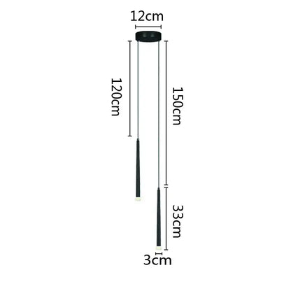 Black decorbites led minimalist pendant lamp with sleek cylindrical shades and circular ceiling mount for modern lighting