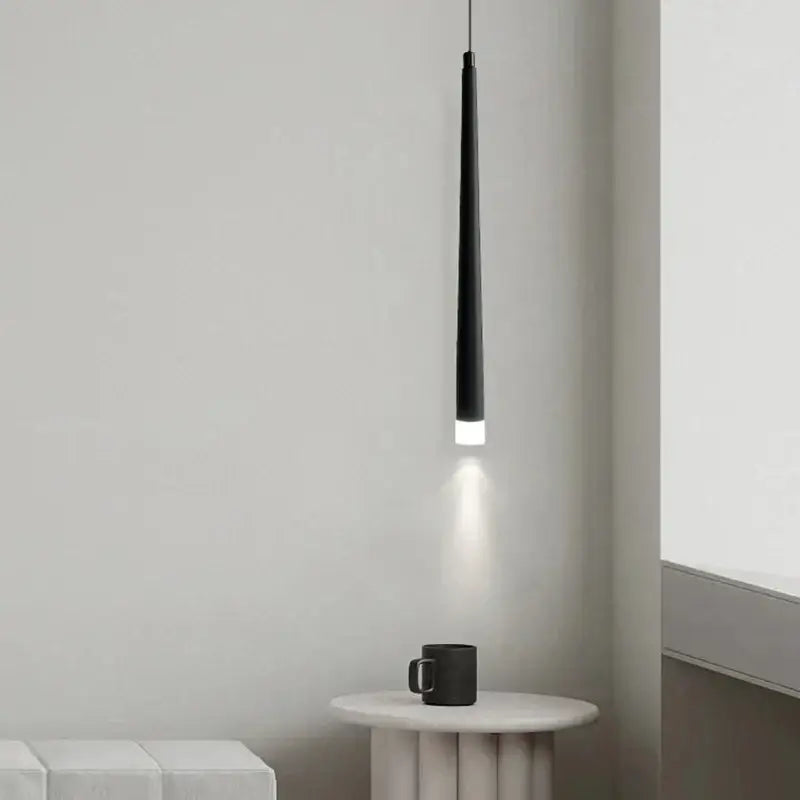 Black decorbites led minimalist pendant lamp with sleek cylindrical design and warm glow for bedroom and dining lighting