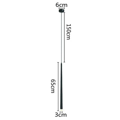 Black decorbites led minimalist pendant light with sleek cylindrical design 150cm length for bedroom and dining lighting