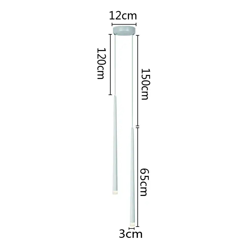 Modern minimalist decorbites led pendant lamp with two slender translucent glass rods in black and white for versatile lighting