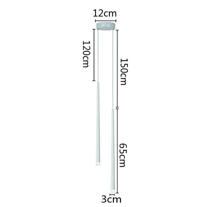 Modern minimalist decorbites led pendant lamp with two slender translucent glass rods in black and white for versatile lighting