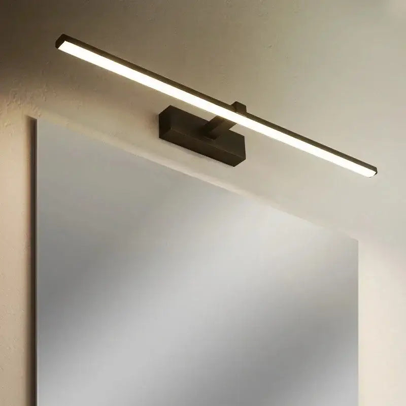 Modern black rectangular decorbites led mirror bathroom wall sconce light with sleek minimalist design