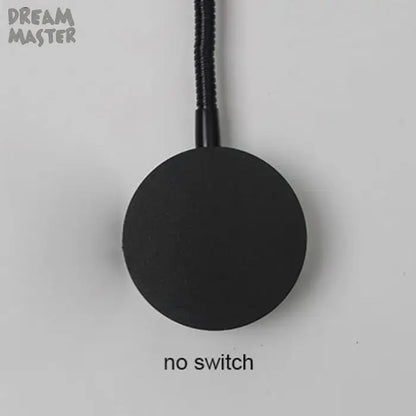 Black circular wireless charging pad with braided cable for decorbites led mirror light bedside lamp in black