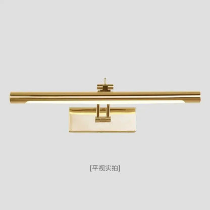 Gold-finished decorbites led mirror light with sleek rectangular design and integrated led strip for bathroom wall decor