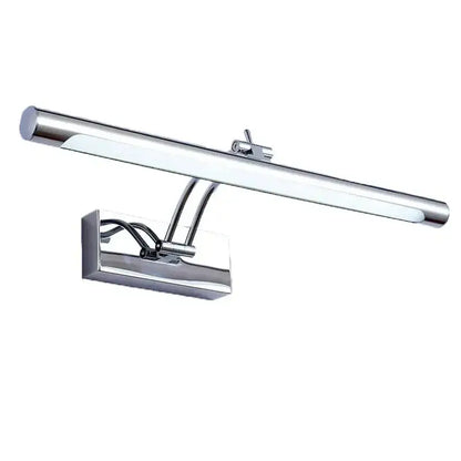 Chrome-finished DecorBites LED mirror light with rectangular shape and adjustable arm for bathroom wall decor