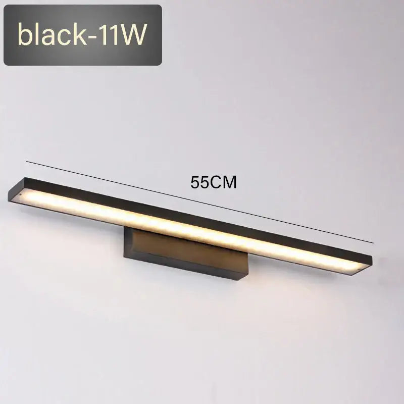 Black 11w led wall lamp decorbites led mirror features sleek rectangular design with warm light output for indoor use