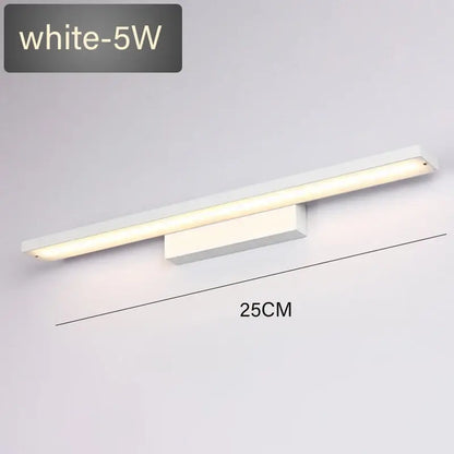 White 5w wall lamp DecorBites led mirror light fixture with sleek modern design 25cm length for indoor use