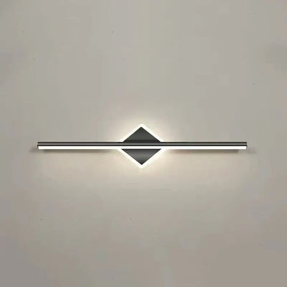 Modern minimalist wall lamp with sleek silver finish and illuminated diamond center for decorbites led mirror light