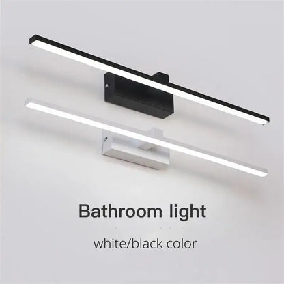 Modern minimalist decorbites led mirror lights with sleek rectangular led bars in white or black finish for bathroom use