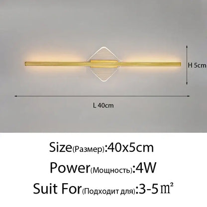 Modern gold-toned decorbites led mirror wall lamp with sleek minimalist design and illuminated horizontal LED bar