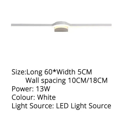 White led ceiling light with sleek horizontal bar and circular fixture for decorbites led mirror wall sconces