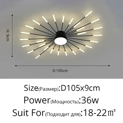 DecorBites™ modern ceiling lights with black and white led radial design for bedroom hall and living room ceiling lights