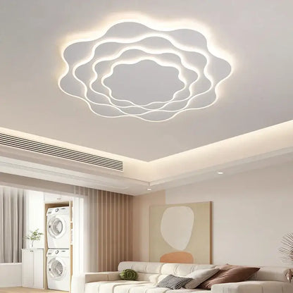 Modern white led ceiling light with layered cloud-like design by decorbites led modern for home decor and lighting settings