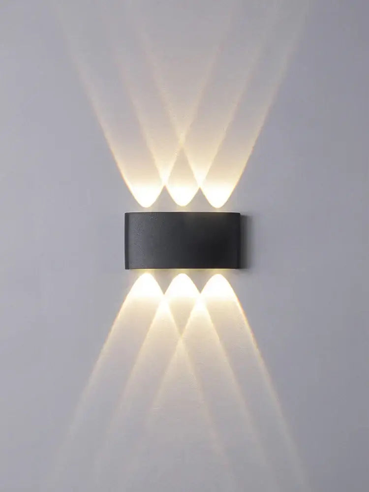 Black rectangular wall lamp decorbites led modern with four warm white led lights casting symmetrical beams for living room