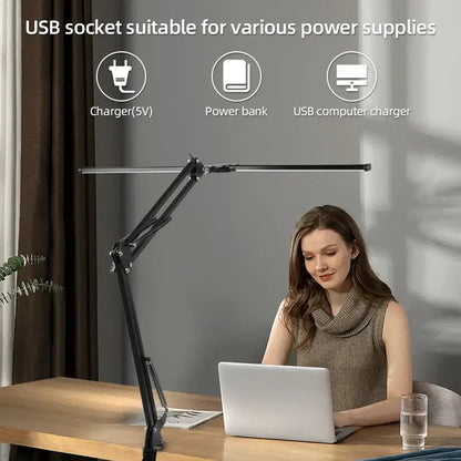 Black adjustable desk lamp with articulated arm and sleek metallic finish decorbites led monitor desk lamp with usb dimming