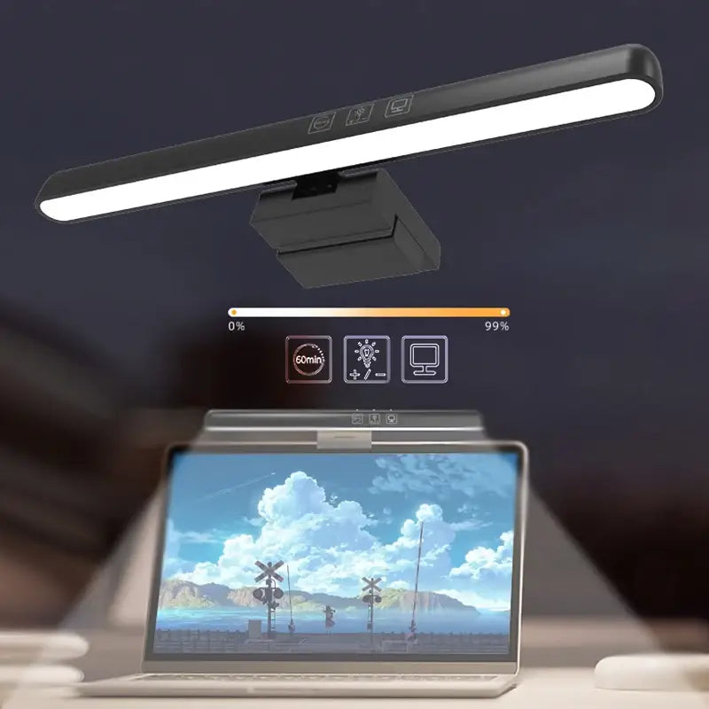 Black led monitor screen light bar with sleek modern design and adjustable bracket from decorbites led monitor series