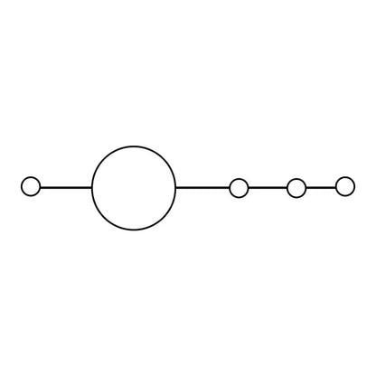 A minimalist line drawing of a chain with circles for decorbites led moon wall lamp home decoration and ambiance