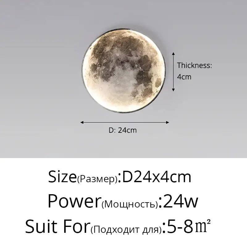Decorbites led moon wall lamp featuring a circular textured design with realistic craters for indoor bedroom decor