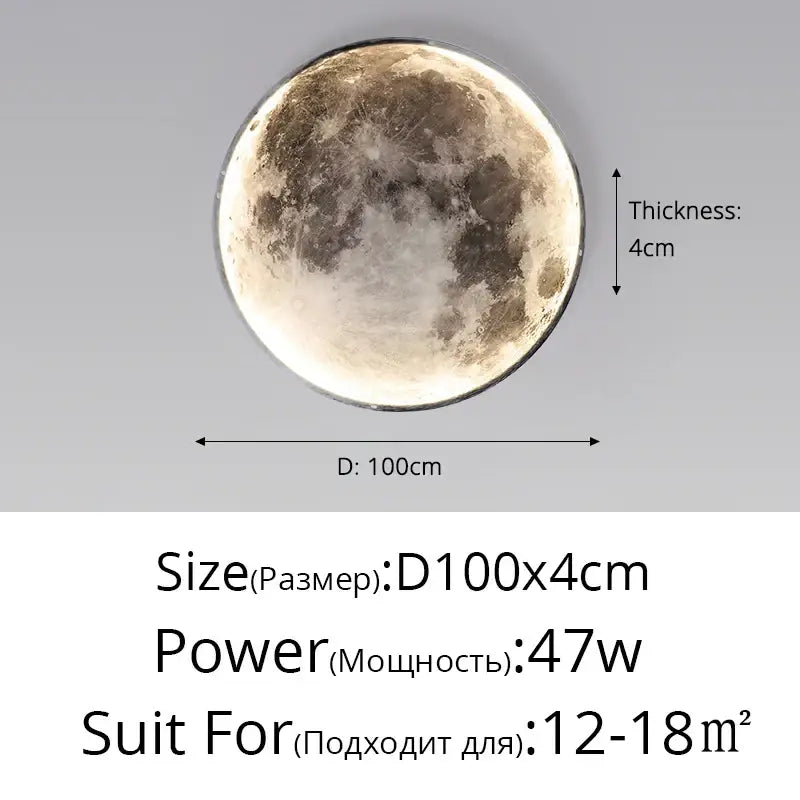 Decorbites led moon wall lamp featuring a circular illuminated moon shape with realistic craters for indoor decor