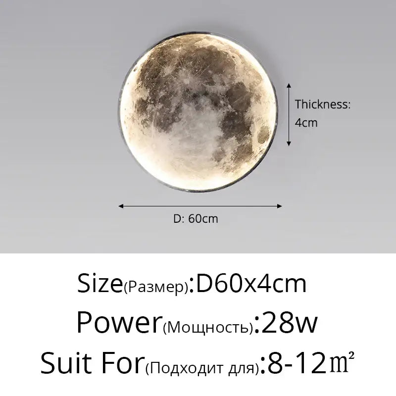 Circular decorbites led moon wall lamp with realistic craters in beige and gray for modern nordic bedroom decor lighting