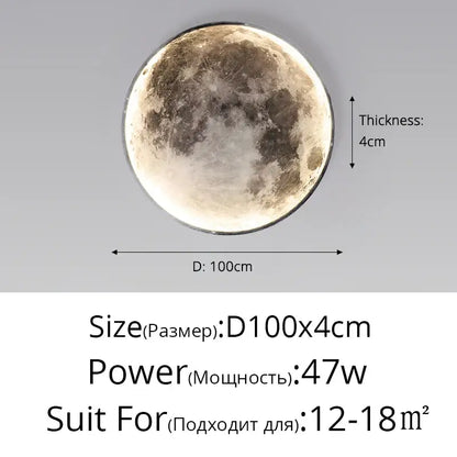 Decorbites led moon wall lamp with realistic textured craters and soft illumination for modern nordic bedroom decor