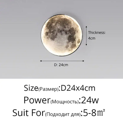 Decorbites led moon wall lamp featuring a circular textured moon design with realistic craters for modern decor