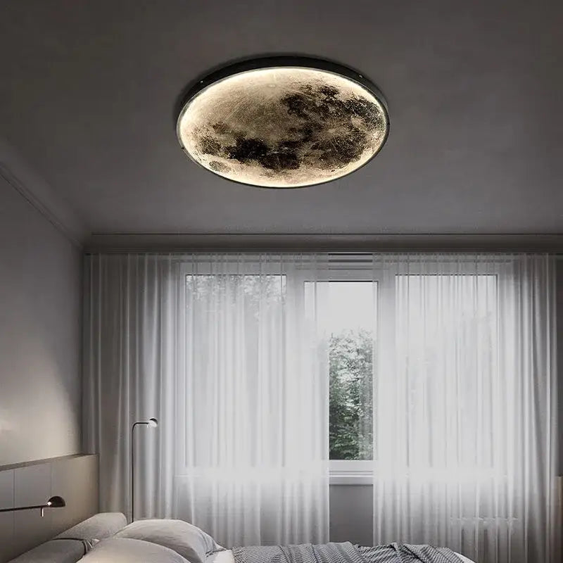 Circular decorbites led moon wall lamp with detailed textured moon surface and subtle edge illumination for modern decor