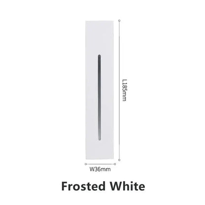 Frosted white rectangular DecorBites LED motion wall lamps with sleek vertical slot for indoor outdoor lighting