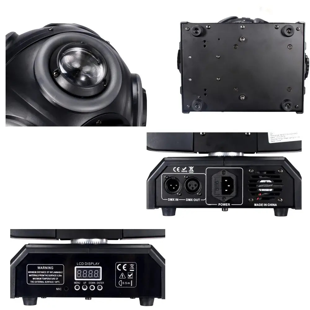 Black decorbites led moving head beam light with circular lens lcd display and multiple input output ports for dj stage