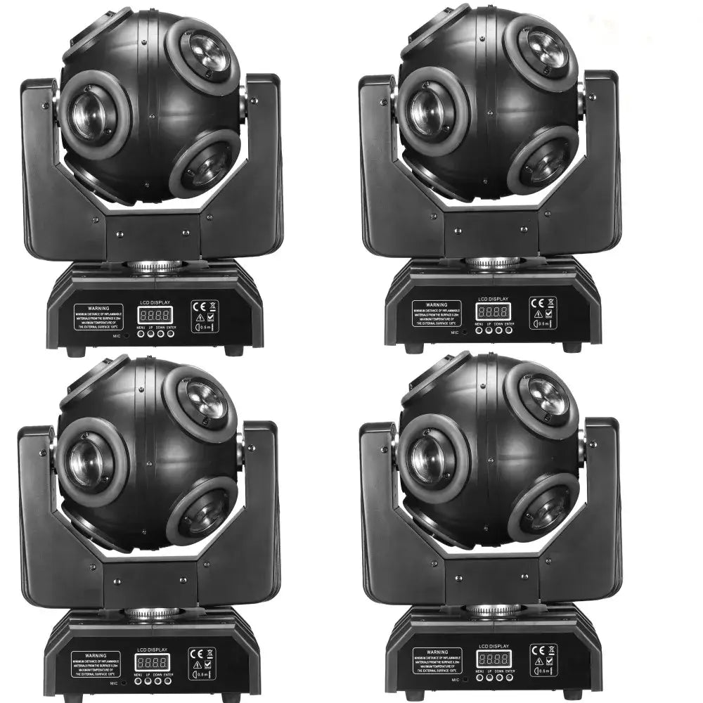 Black spherical decorbites led moving head beam light with multiple lens arrays and digital displays for dj stage use