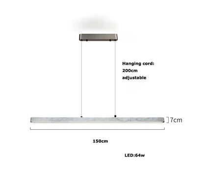 Modern minimalist decorbites led natural marble hanging chandelier with sleek rectangular diffuser for dining room use