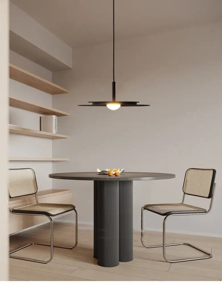 Modern black decorbites led nordic flying saucer chandelier with sleek minimalist design and warm glow light