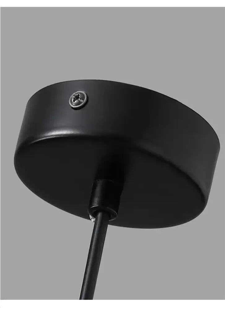 Black matte-finished flying saucer chandelier with circular base and central screw for modern nordic decor by decorbites
