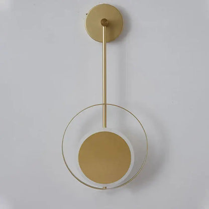 Modern gold-toned wall sconce with minimalist circular design and frosted glass shade decorbites led nordic wall lights