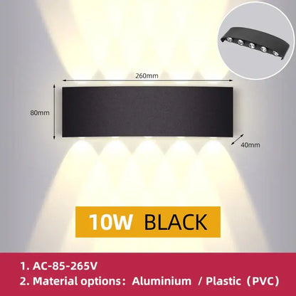 Black 10w wall light with five adjustable spotlights by decorbites led outdoor for garden and porch lighting