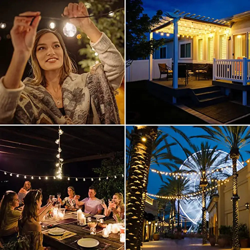 DecorBites™ warm white led outdoor string lights with flexible durable cord for indoor and outdoor decorative lighting