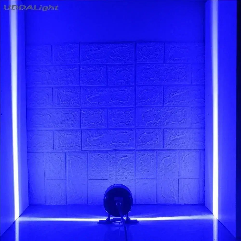 DecorBites™ blue led outdoor wall lamp with circular head and adjustable stand for porch and doorway lighting