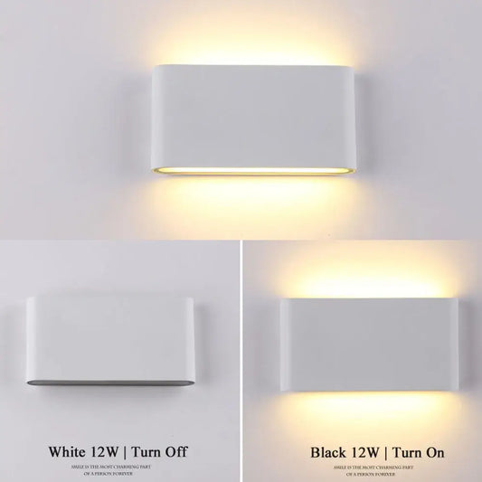 Modern rectangular decorbites led outdoor wall lamps with sleek black or white finish and warm led outdoor wall lighting