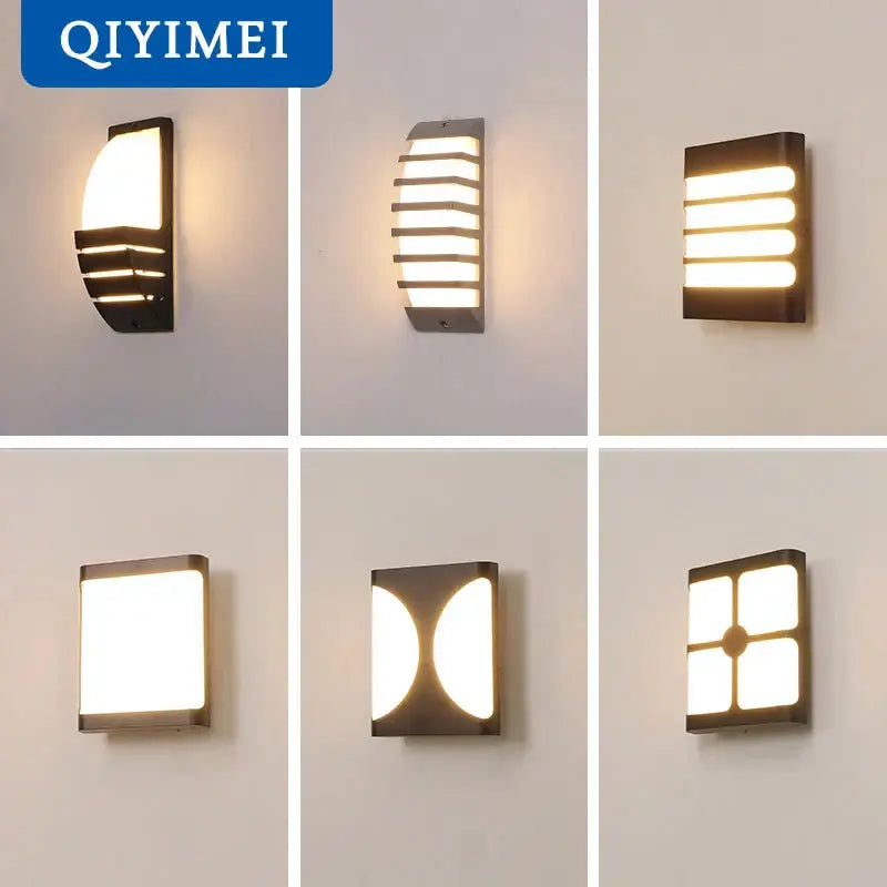 Modern decorbites led outdoor wall sconce light with sleek black metal frame and geometric led outdoor wall panels