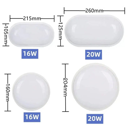 Decorbites led oval wall lamp outdoor ceiling light white 16w 20w oval wall lamp waterproof lighting
