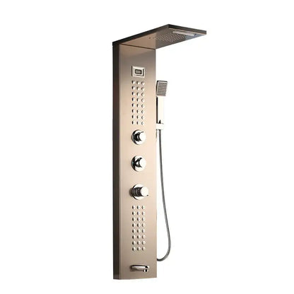 Modern brushed nickel decorbites led panel bath faucet with digital display and massage spa jets for luxury showering