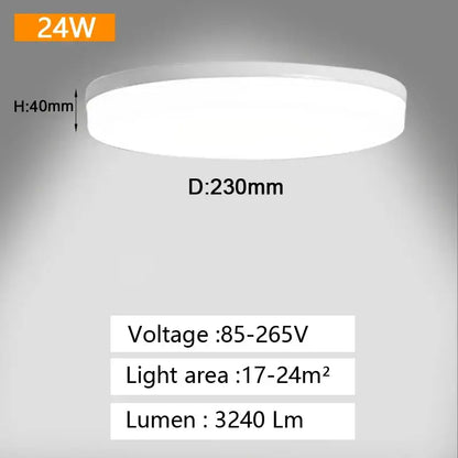White circular ceiling light decorbites led panel with modern design 230mm diameter for bedroom living room lighting