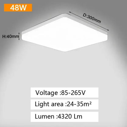 White square decorbites led panel ceiling light with sleek modern design 300mm diameter for bedroom and living room lighting