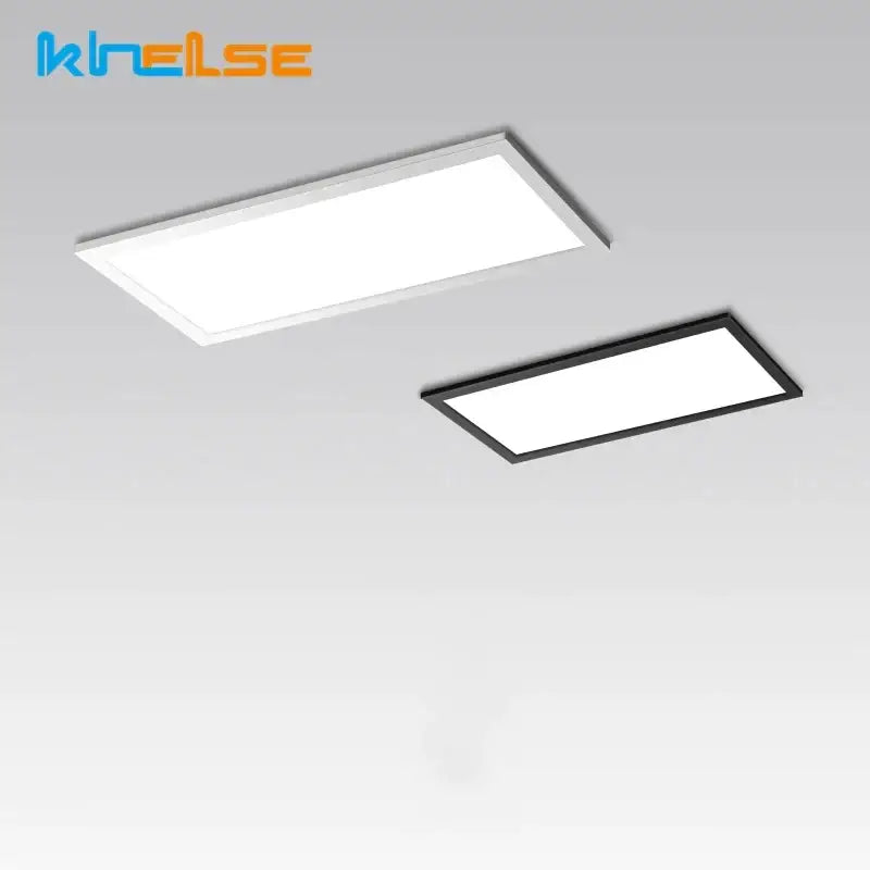 Modern rectangular led panel lamp with sleek white and black frames for recessed ceiling lighting in bathrooms and corridors