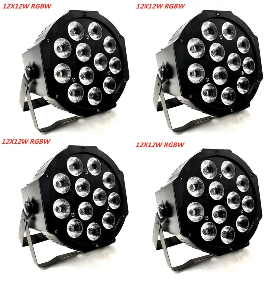 Black decorbites led par 12x18w rgbwa stage light with octagonal housing and multiple circular light emitters for party use