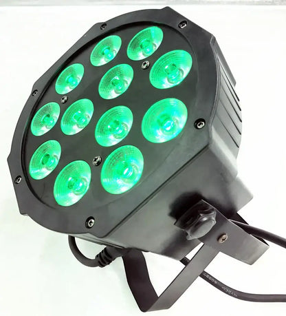 Black octagonal decorbites led par 12x18w with 12 bright green bulbs for stage and party lighting uses