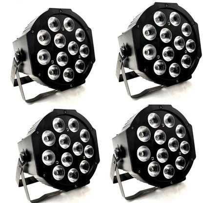 Black octagonal decorbites led par 12x18w rgbwa with 16 circular bulbs for stage and party lighting